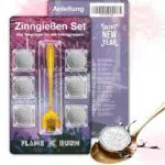 FLAME X BURN Zinngießen Set für Silvester 2025 mit Löffel und Orakelbuch
