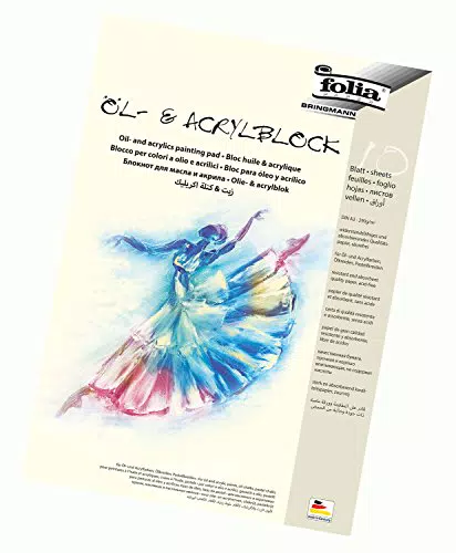 Folia 8363 Acryl- und Ölmalblock, geeignet für Pastellkreiden, DIN A3