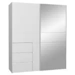 FORTE WINN Schwebetürenschrank mit Spiegeltür und Schubladen, 170 cm