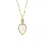 FOSSIL Halskette Edelstahl Perlmutt JF04248710 für Frauen