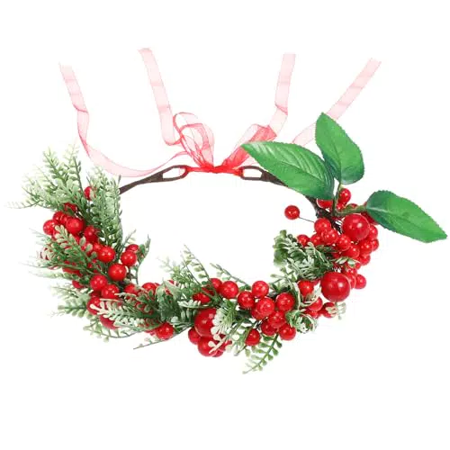 Frcolor Brautkrone mit Blumen und Beeren für Hochzeit und Brautjungfern