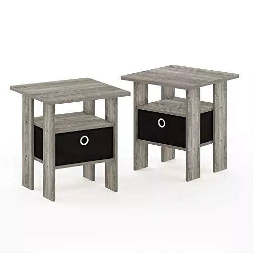 Furinno Andrey Beistelltisch Nachttisch mit Schublade