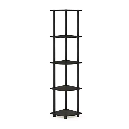 Furinno Eckregal mit 5 Ebenen, Mehrzweckregal aus Verbundholz und PVC-Rohren