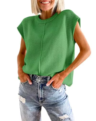GeGekoko Damen Pullover Ärmellos Rollkragen Casual Strickpullover Sommer