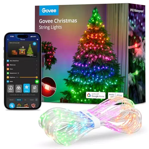 Govee Weihnachtslichterkette IP65, LED Lichterkette für Innen und Außen, Alexa-kompatibel