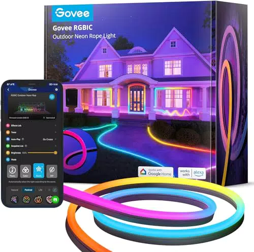 Govee Neon LED Streifen IP67, RGBIC mit Musik-Sync für Garten und Weihnachten