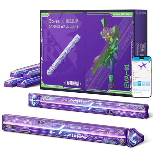 Govee EVANGELION Glide LED Wandleuchte – Smart Gaming Wandlampe für Spielzimmer