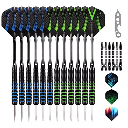 Grebarley Profi Steeldarts mit Metallspitze und Aluminium Schaft