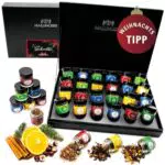 Hallingers Tee Geschenkset Advent – 24 Sorten vegan in Schraubgläsern