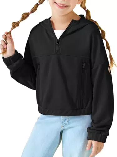 Haloumoning Mädchen Zip-Up Hoodie mit Taschen für Kinder