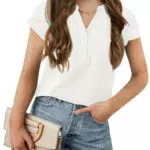 Haloumoning Mädchen T-Shirt Kurzarm V-Ausschnitt Freizeitmode für Kinder