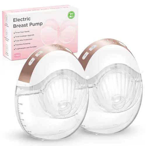 Haokoo Elektrische Milchpumpe Tragbar - BPA-frei, Auslaufsicher, 3 Modi, 12 Stufen
