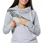 HAPPY MAMA Umstands Kapuzenpullover mit Langarm für die Stillzeit