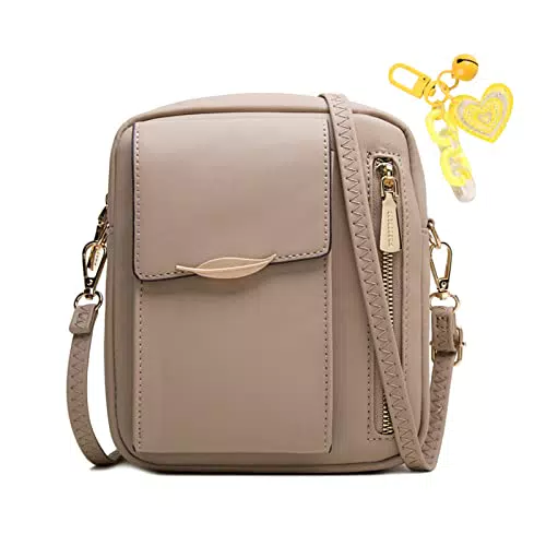 HAWILL Kleine Umhängetasche Damen Leder Crossbody Tasche für iPhone 14/13/12/11/XR
