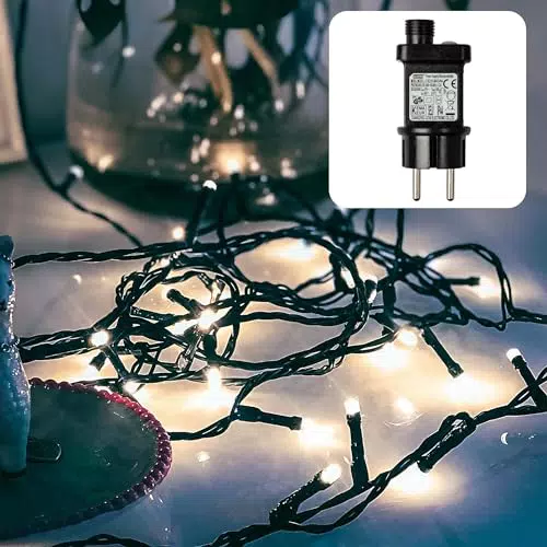 hellum LED Lichterkette außen mit Timer, 7,9 m, kaltweiß, Modell 151916