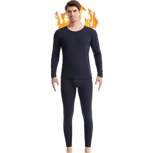 Thermounterwäsche Herren Set - Ultraweiche lange Unterhose und Unterhemd