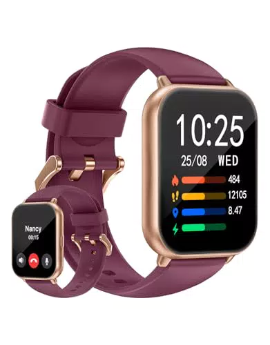 HUAKUA Smartwatch mit 1.69 Zoll HD-Touchscreen für Damen und Herren - Fitnessuhr mit SpO2-Überwachung, Pulsuhr, Schlafmonitor und Schrittzähler - Multi Trainingsmodi für Android und iOS