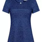 iClosam Damen Sport T-Shirt Running Fitness Laufshirt Kleidung Yoga Top Funktionsshirt Sportshirt Kurzarm Atmungsaktiv
