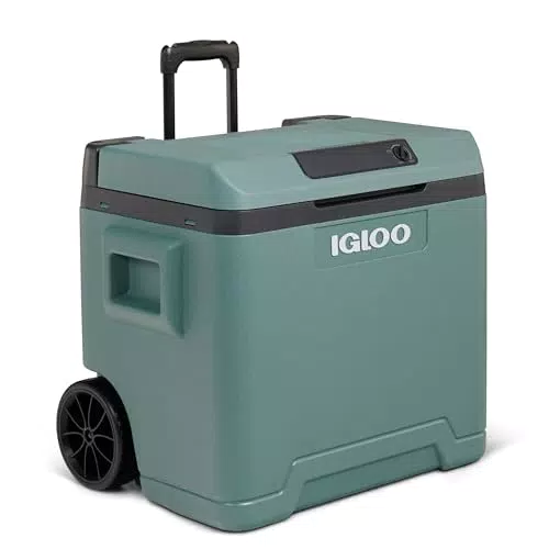 IGLOO elektrische Kühlbox IE42 mit Telekop-Griff und Rollen für Auto und Steckdose