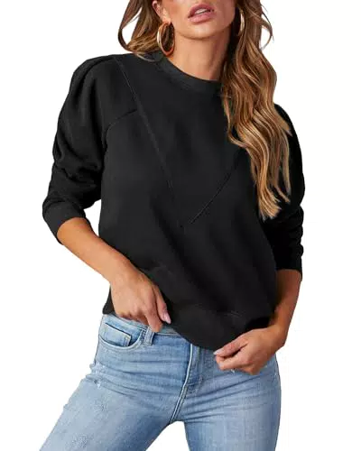 Imily Bela Damen Sweatshirt Pullover Langarm Rundhals Sport Streetwear
