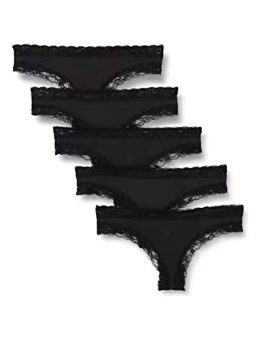 Iris & Lilly Damen Tanga-Unterwäsche Baumwolle und Spitze