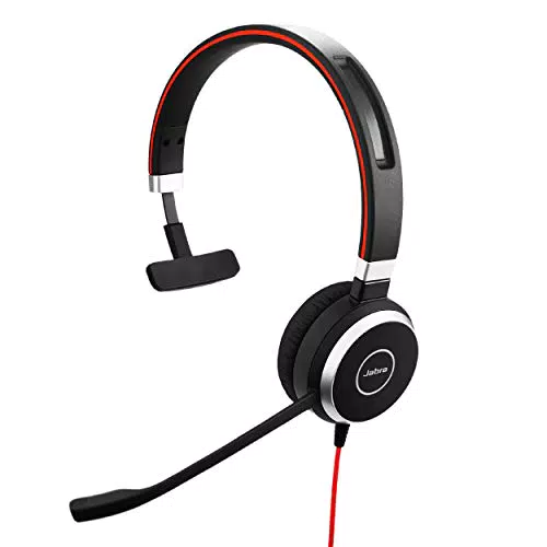 Jabra Evolve 40 MS Mono Headset – Microsoft-zertifizierte VoIP Kopfhörer mit Geräuschunterdrückung