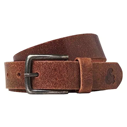 JACK & JONES Herren Ledergürtel JACIAN - Braun