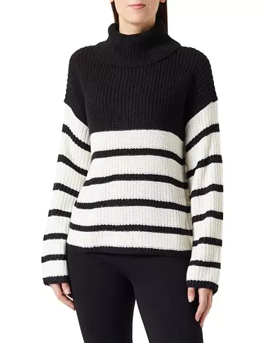 JDY Gestreifter Strickpullover mit Rollkragen – Kuscheliger Winter Sweater