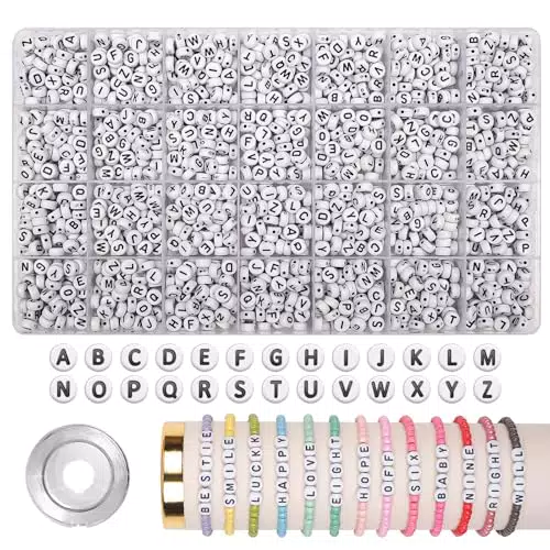 JHWELRG Buchstabenperlen Set für DIY Armbänder und Schmuckherstellung