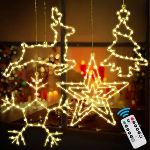 Joellfuner LED Fensterdeko Weihnachten - Beleuchtete Sterne für festliche Anlässe