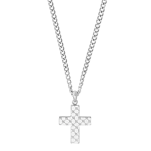 JOOP! Edelstahl Kette mit Kreuz Anhänger für Herren, Modell 2031030