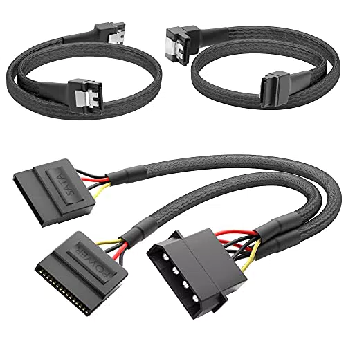 KabelDirekt SATA Kabel und Stromkabel-Adapter 4-Pin Molex auf 2× 15-Pin SATA