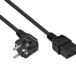 Kabelmeister Netzkabel Schutzkontakt-Stecker Typ E+F für Kaltgeräte-Buchse C19