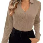 Kate Kasin Damen V-Ausschnitt Basic Pullover Lässige Oberteile