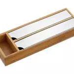 Kesper Folienspender aus Bambus und Metall, Maße: 39,5 x 13 x 5,5 cm