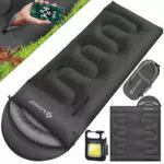 KESSER® Schlafsack 3-4 Jahreszeiten – Leicht, warm und wasserabweisend für Camping