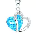 Damen Kette 925 Sterling Silber Zirkonia Herz Halskette - Stil 9