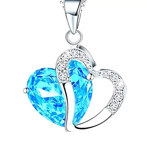 Damen Kette 925 Sterling Silber Zirkonia Herz Halskette - Stil 9