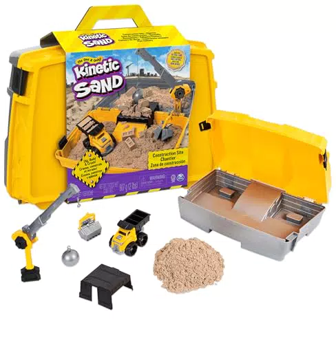 Kinetic Sand Baustellen Koffer mit magischem Indoor-Spielsand