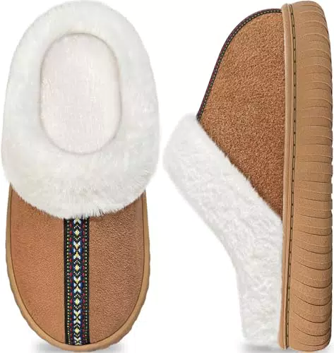 Kuako Damen Hausschuhe aus Wildleder mit Memory Foam – Bequeme Pantoffeln