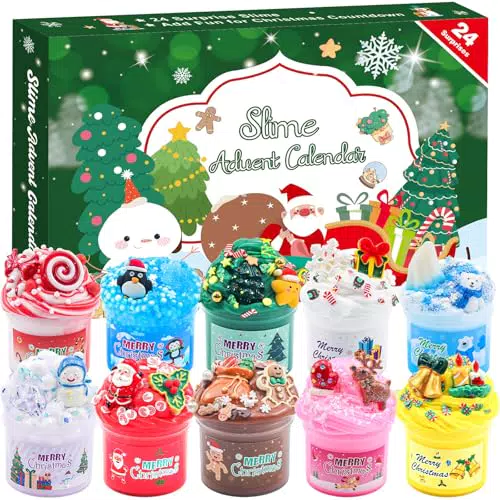 KYEVIS Adventskalender 2024 für Kinder – DIY Slime Set für den Weihnachtscountdown