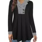 Damen Langarm Pullover V-Ausschnitt – Elegante Tunika für den Winter
