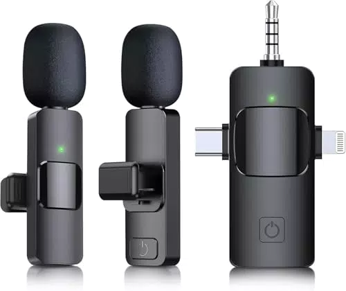 Lavalier Mikrofon – Drahtloses Ansteckmikrofon für Kamera, Computer und Smartphone
