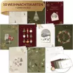 LEBENSKOMPASS® Weihnachtskarten Set – Stilvolle Weihnachtskarten mit Umschlägen