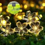 Lecone Solar Lichterkette Außen – Blumen LED für Garten und Weihnachtsdeko