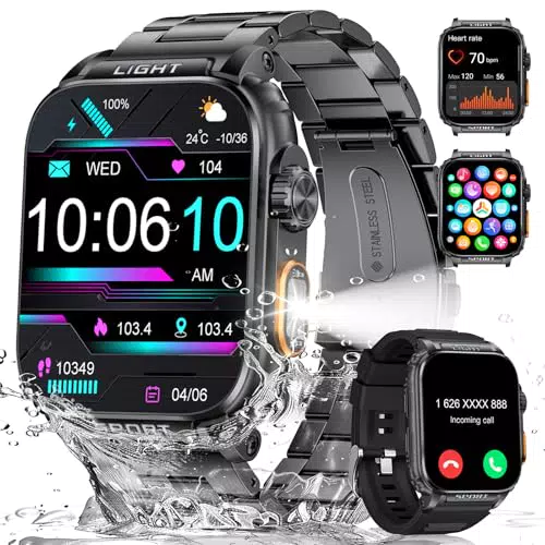 LIGE Smartwatch Herren mit 1,91'' HD Touchscreen und 120+ Sportmodi