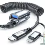 LISEN 90W USB Zigarettenanzünder Adapter für Auto mit 2-in-1-Kabel