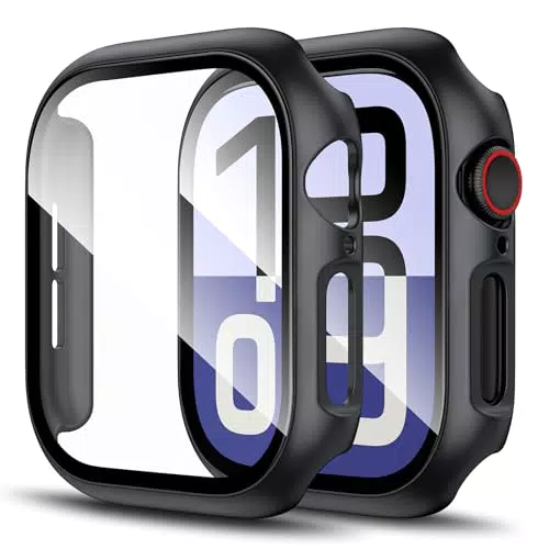 LK Schutzhülle kompatibel mit Apple Watch Series 10 - Displayschutzfolie 9H Härte