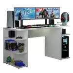 Madesa Gaming Computertisch mit 5 Regalen – Moderner Schreibtisch für Büro und Homeoffice