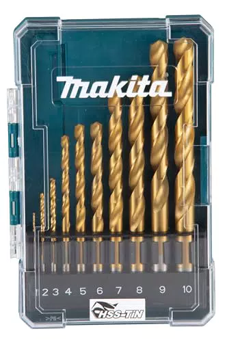 Makita D-72849 HSS-TiN Metallbohrer Ø 1-10 mm, Titan-Nitrid beschichtet, DIN 338
